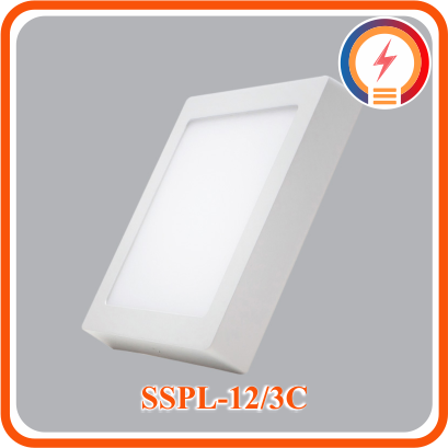  Đèn Led  Panel  Nổi Vuông Nhựa Trắng 3 Màu 12W MPE  ( SSPL-12/3C ) 