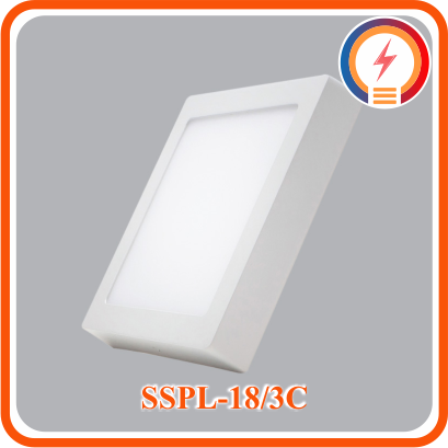  Đèn Led  Panel  Nổi Vuông Nhựa Trắng 3 Màu 18W MPE SSPL-18/3C 