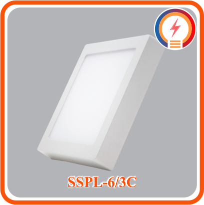  Đèn Led  Panel  Nổi Vuông Nhựa Trắng 3 Màu 6W MPE - ( SSPL-6/3C ) 