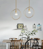  ĐÈN THẢ HIỆN ĐẠI KHUNG 3 VÒNG TRÒN GOLD 