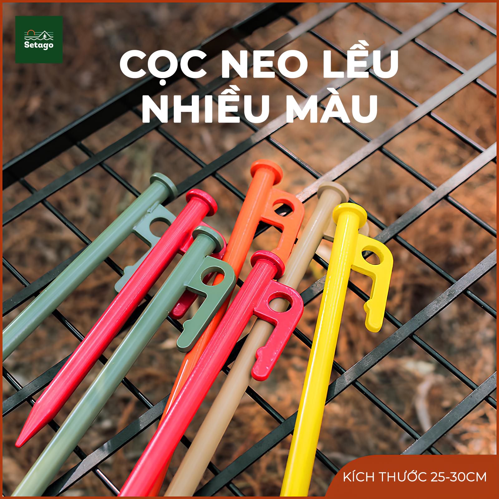  Đinh Cắm Trại, Cọc Neo Lều nhiều màu chuyên dụng, loại to 25cm - Đầu bo tròn dùng cho cắm trại, an toàn và bền bỉ, cắm siêu chắc 