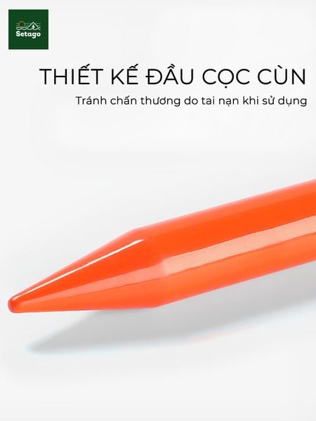  Đinh Cắm Trại, Cọc Neo Lều nhiều màu chuyên dụng, loại to 25cm - Đầu bo tròn dùng cho cắm trại, an toàn và bền bỉ, cắm siêu chắc 