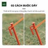  Đinh Cắm Trại, Cọc Neo Lều nhiều màu chuyên dụng, loại to 25cm - Đầu bo tròn dùng cho cắm trại, an toàn và bền bỉ, cắm siêu chắc 