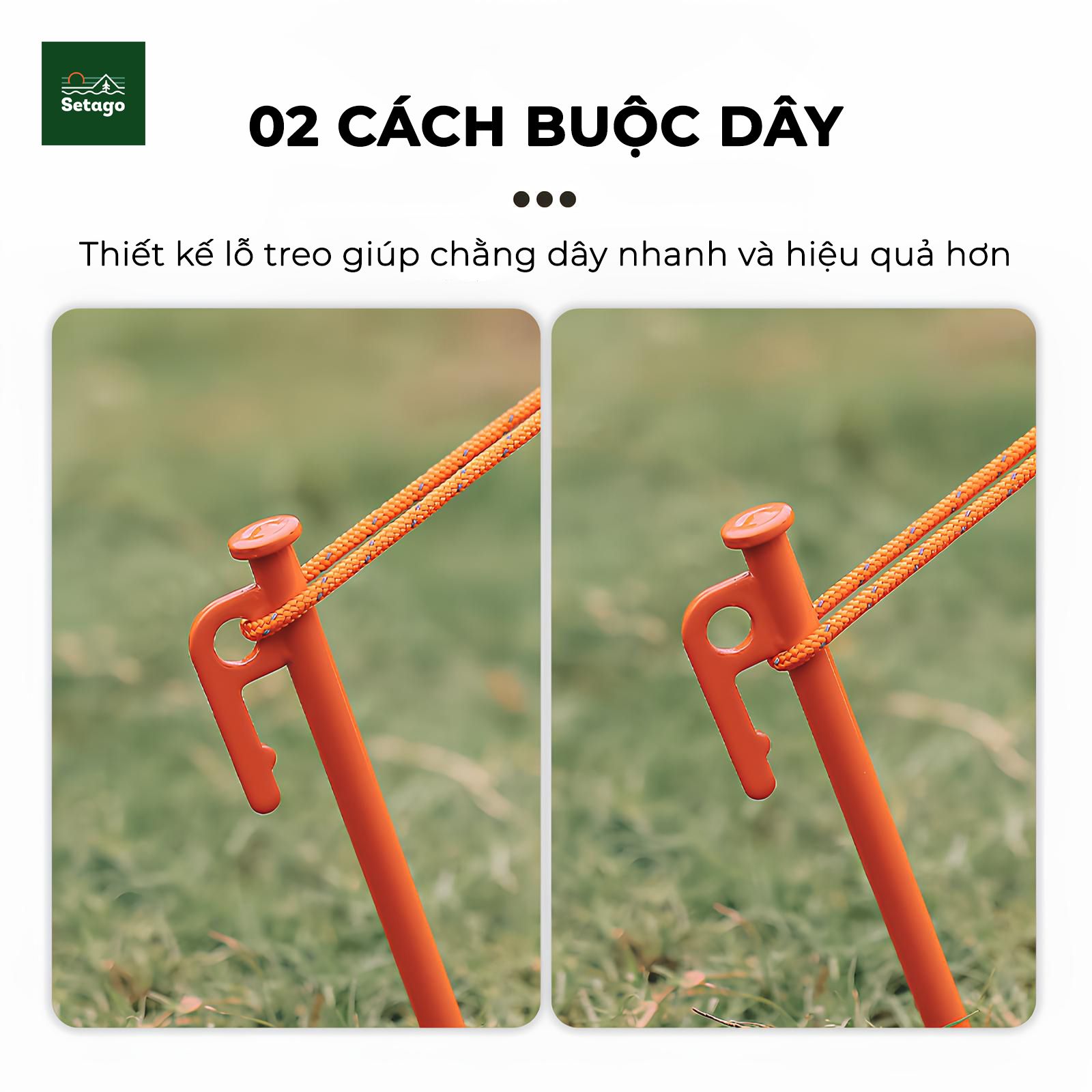  Đinh Cắm Trại, Cọc Neo Lều nhiều màu chuyên dụng, loại to 25cm - Đầu bo tròn dùng cho cắm trại, an toàn và bền bỉ, cắm siêu chắc 