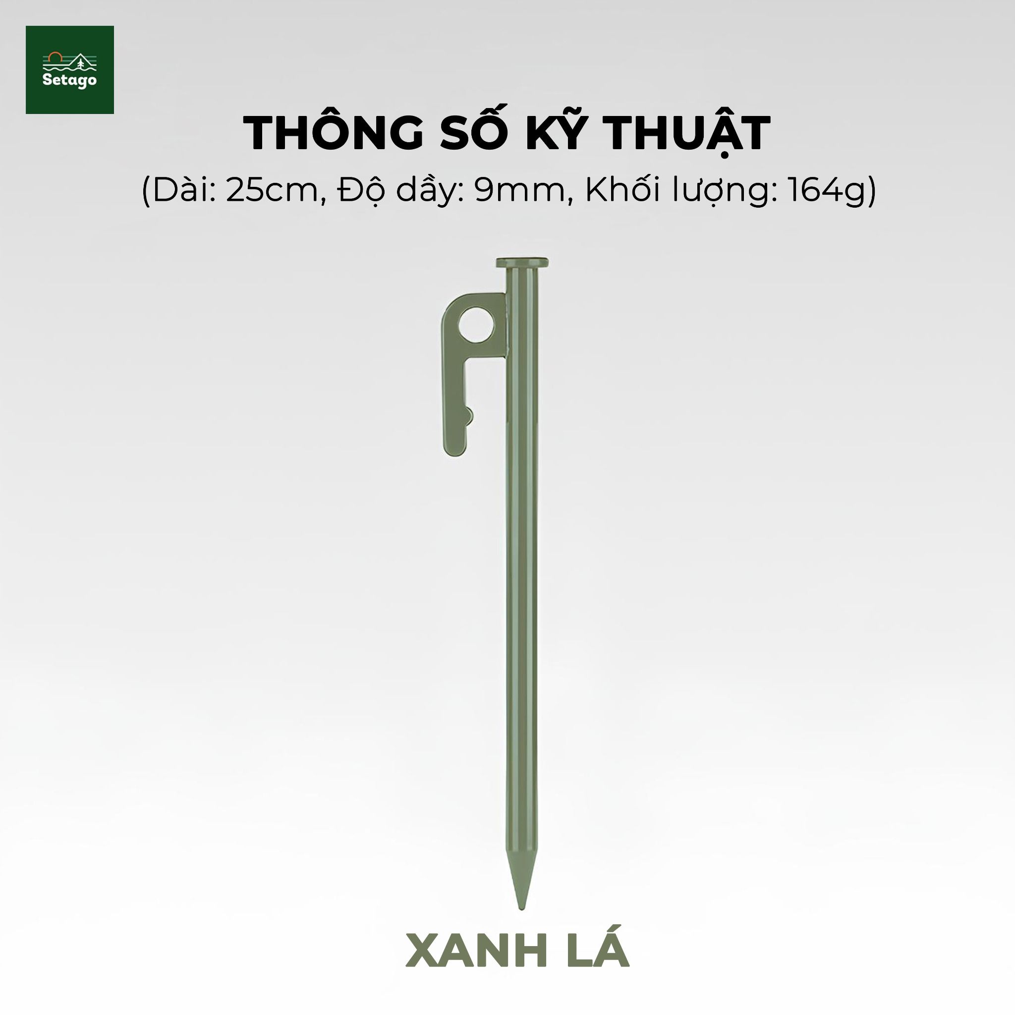  Đinh Cắm Trại, Cọc Neo Lều nhiều màu chuyên dụng, loại to 25cm - Đầu bo tròn dùng cho cắm trại, an toàn và bền bỉ, cắm siêu chắc 