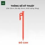  Đinh Cắm Trại, Cọc Neo Lều nhiều màu chuyên dụng, loại to 25cm - Đầu bo tròn dùng cho cắm trại, an toàn và bền bỉ, cắm siêu chắc 