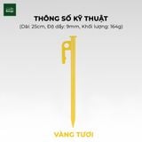  Đinh Cắm Trại, Cọc Neo Lều nhiều màu chuyên dụng, loại to 25cm - Đầu bo tròn dùng cho cắm trại, an toàn và bền bỉ, cắm siêu chắc 