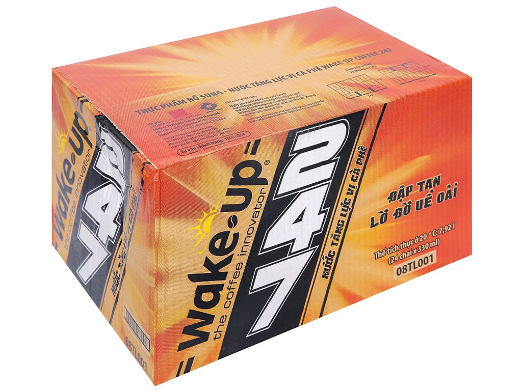 Thùng nước tăng lực Wake up 247 (330ml/24 chai)