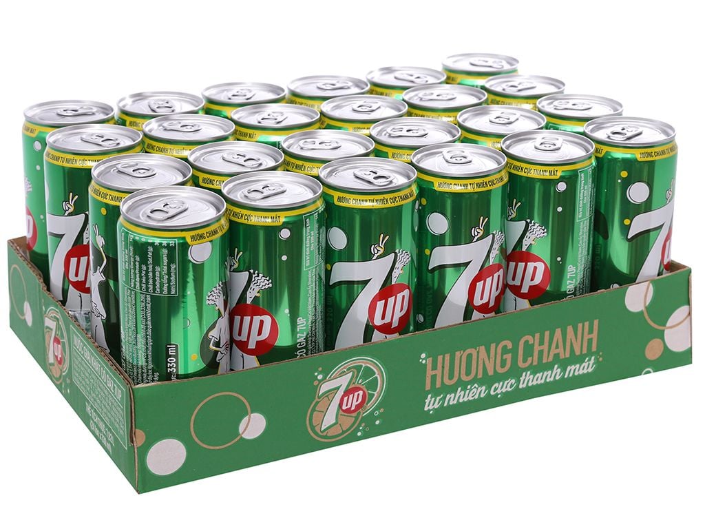 Thùng 7Up lon 320ml vị chanh (320ml/24 lon)