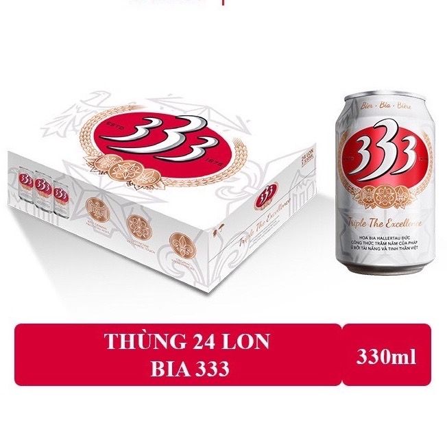 Thùng Bia 333 24 lon thường (330ml/ lon)