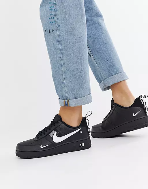 nike force 1 low utility black white