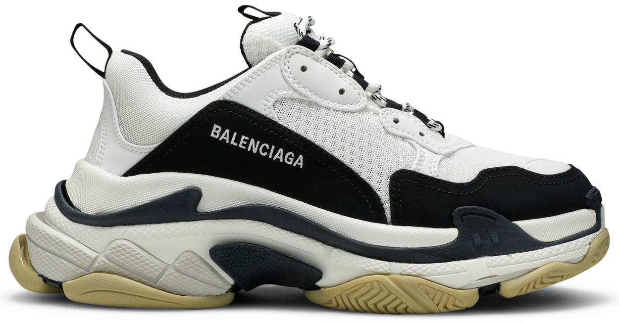 Mens Triple S Sneaker Allover Logo in Whiteblack Balenciaga AU #46 Mens Triple S Sneaker Allover Logo in Whiteblack Balenciaga AU