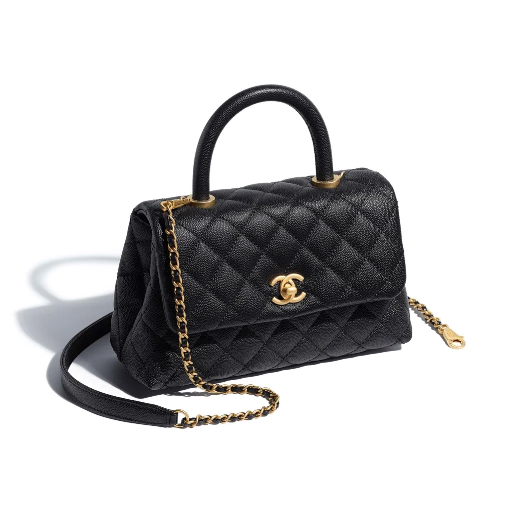 Chanel Small Matte Black ChevronQuilted Caviar Classic Double Flap