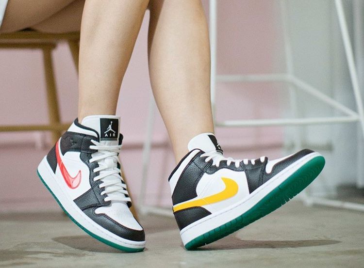 jordan 1 mid alternate swooshes red yellow