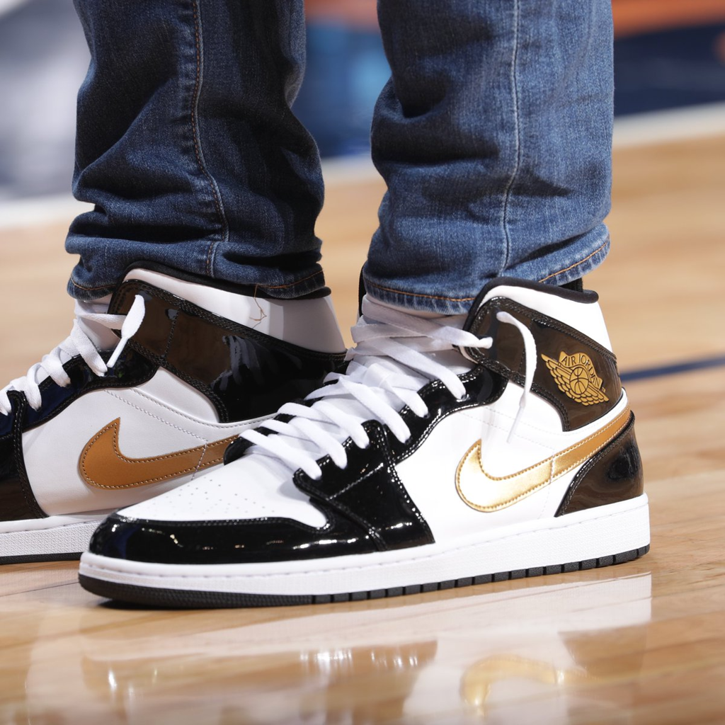 Giày Nike Air Jordan 1 Mid Patent 'Black Gold' 852542-007 – Hệ thống phân phối Air Jordan chính hãng