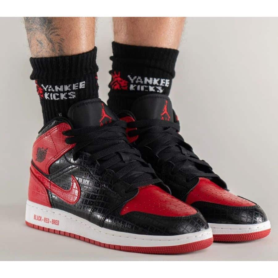 Giày Nike Jordan 1 Mid Bred Text GS DM9650001 Hệ thống phân phối Air