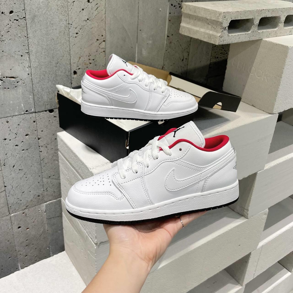 Giày Nike Jordan 1 Low 'White Gym Red Black (GS)' 553560-164 – Hệ thống ...