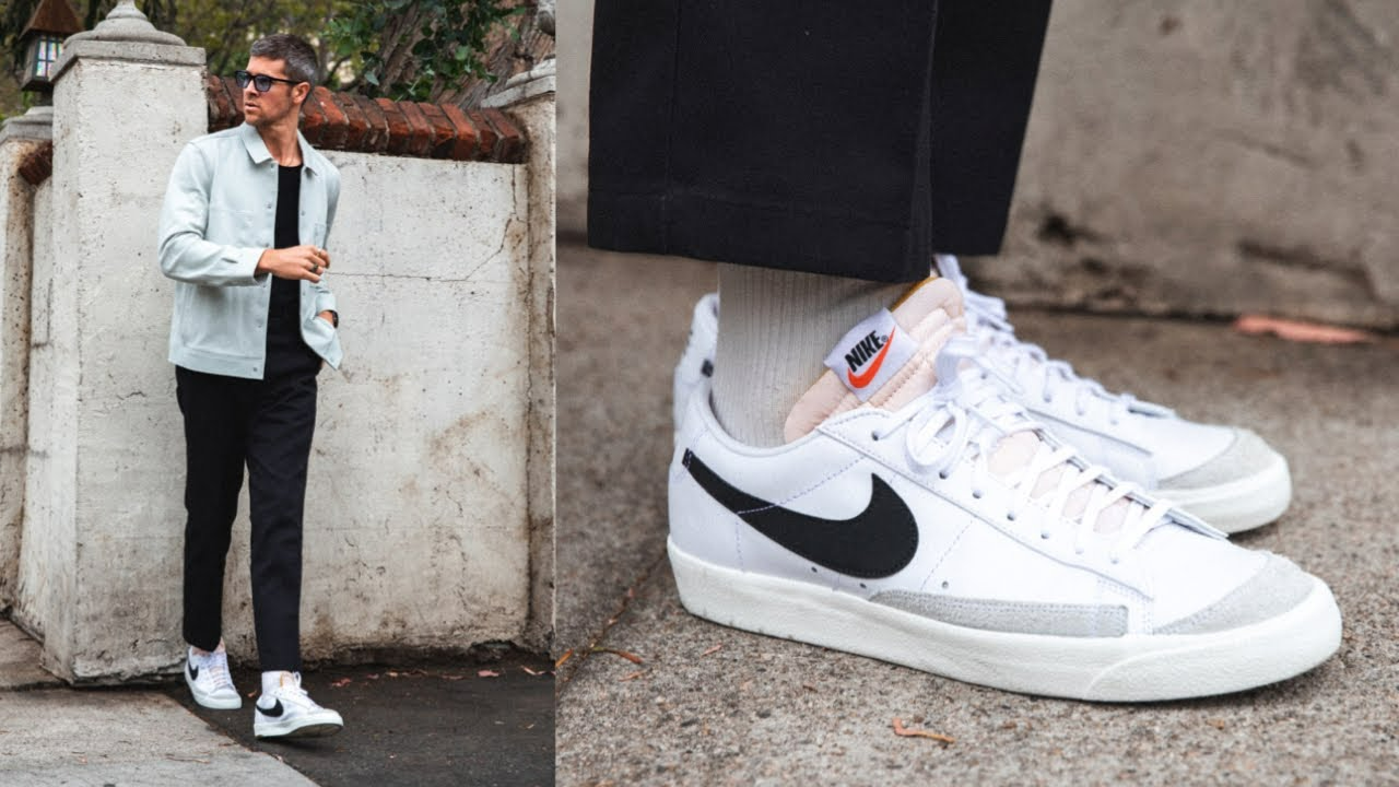 high top nike black and white