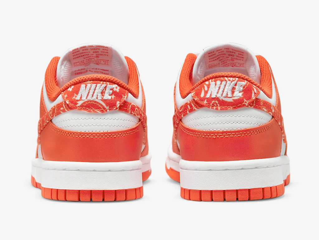 nike dunk low essential paisley pack orange