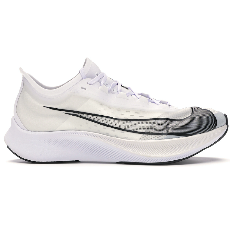nike zoom fly black white gold