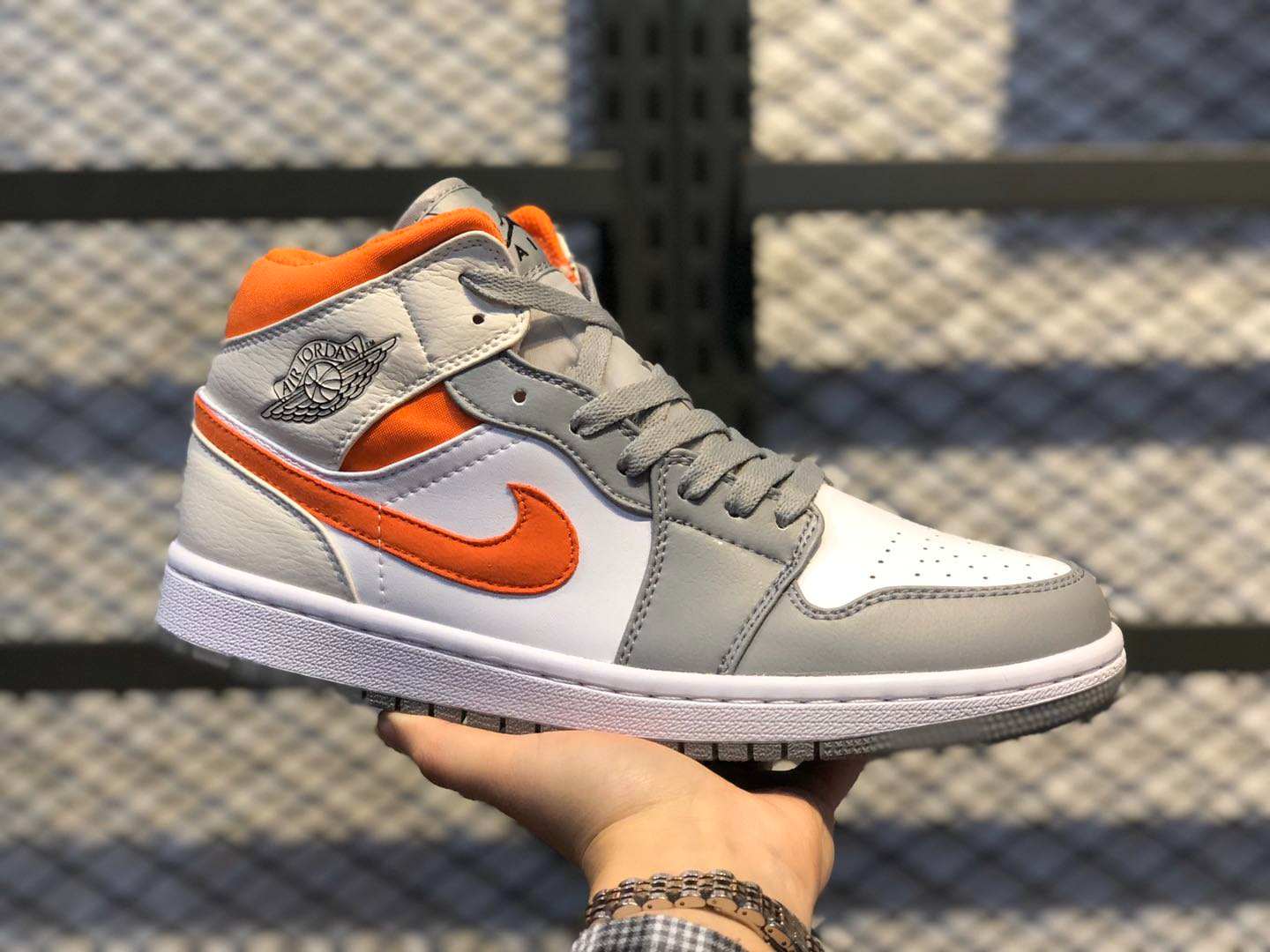 jordan 1 mid starfish pure platinum