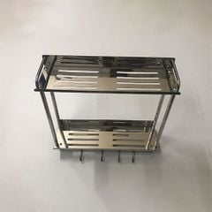 Kệ gia vị tấm treo 2 tầng, inox 304 hiệu Obiste - KV 02
