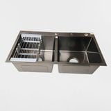 Chậu  Rửa  Bát 2 Hố Cân  Inox 304 - C _8245N