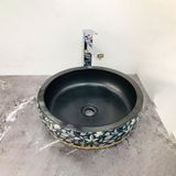 Chậu Dương Đặt Bàn Họa Tiết Lá Xanh Than CH_GXANH