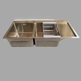 Chậu Rửa Bát 2 Hố Cân Có Bàn Inox 304 - C _10048A