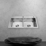 Chậu Rửa Bát 2 Hố Cân - Inox 304 - C_7843A