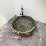 Chậu Đặt Dương Bàn Gốm Hoa Đỏ Chấm Tiêu Đen CH_GOMT