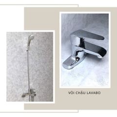 ComBo Sen Gắn Tường JA 505 + Vòi Lavabo 3 Lỗ JA 305 Nóng - Lạnh