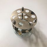 Kệ bàn chải tròn Inox 304, đế kính  -  VT833