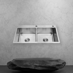 Chậu Rửa Bát 2 Hố Cân Inox 304 - C_8245 JIAS