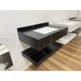 Chậu Lavabo Âm Bàn Đá 2 Tầng Màu Đen