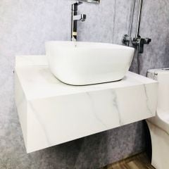 Bàn Đá Hộp Đặt Lavaba Kèm Giá Treo Tường