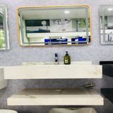 Bàn Đá Tràn Viền Vô Cực 2 Tầng Kèm Chậu Lavabo