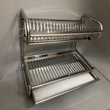 Kệ Bát Đĩa 2 Tầng Đứng, Inox 304 - KBD02
