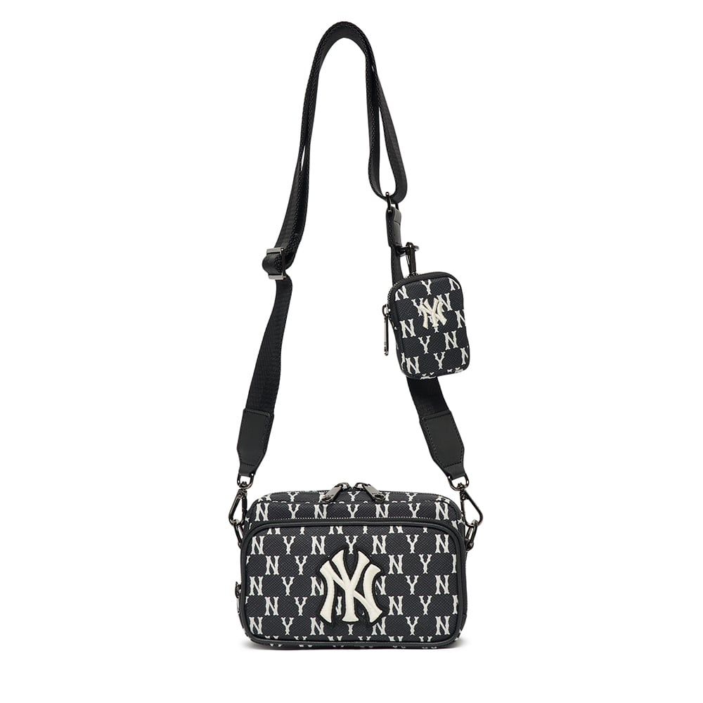 Túi MLB Chính Hãng - Họa Tiết Monogram - Thiết Kế Túi Đeo Chéo Tiện Lợi - Logo NY - Màu Đen