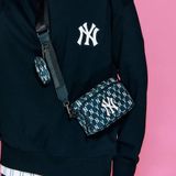 Túi MLB Chính Hãng - Họa Tiết Monogram - Thiết Kế Túi Đeo Chéo Tiện Lợi - Logo NY - Màu Đen