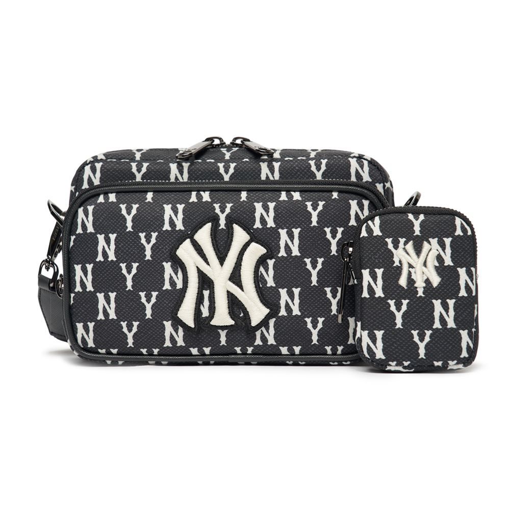 Túi MLB Chính Hãng - Họa Tiết Monogram - Thiết Kế Túi Đeo Chéo Tiện Lợi - Logo NY - Màu Đen