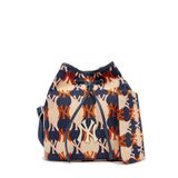 Túi MLB Chính Hãng - Họa Tiết Argyle Monogram - Thiết Kế Túi Rút - Logo NY - Màu Navy