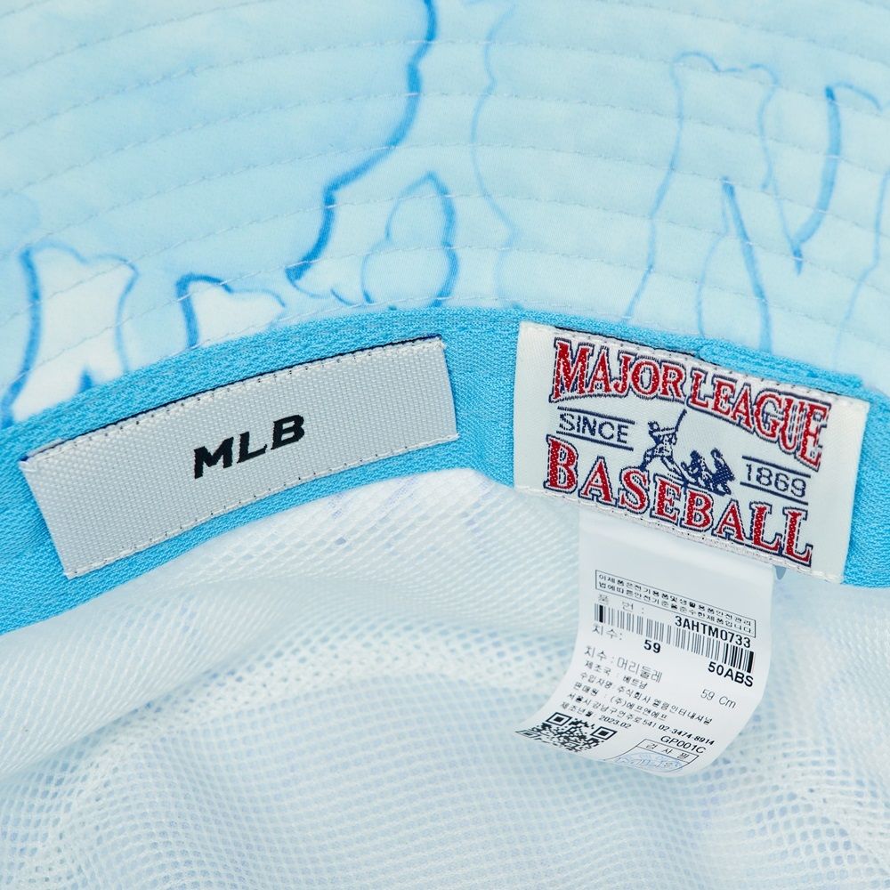 Nón MLB Water Monogram UV Blocking Bucket Hat New York Yankees Aqua Blue