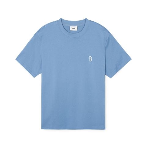 Áo Thun MLB Korea Basic Small Logo Short Sleeve T-Shirt Boston Red Sox Indigo 3ATSB0243-43INP