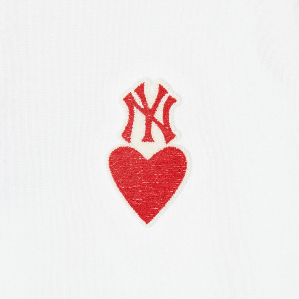 Áo Croptop MLB Chính Hãng - Thiết Kế Women's Heart Crop Fit - Logo NY - Màu Trắng