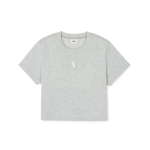 Áo Croptop MLB Korea Basic Small Logo Crop Short Sleeve T-Shirt Chicago White Sox Grey 3FTSB0443-44MGS