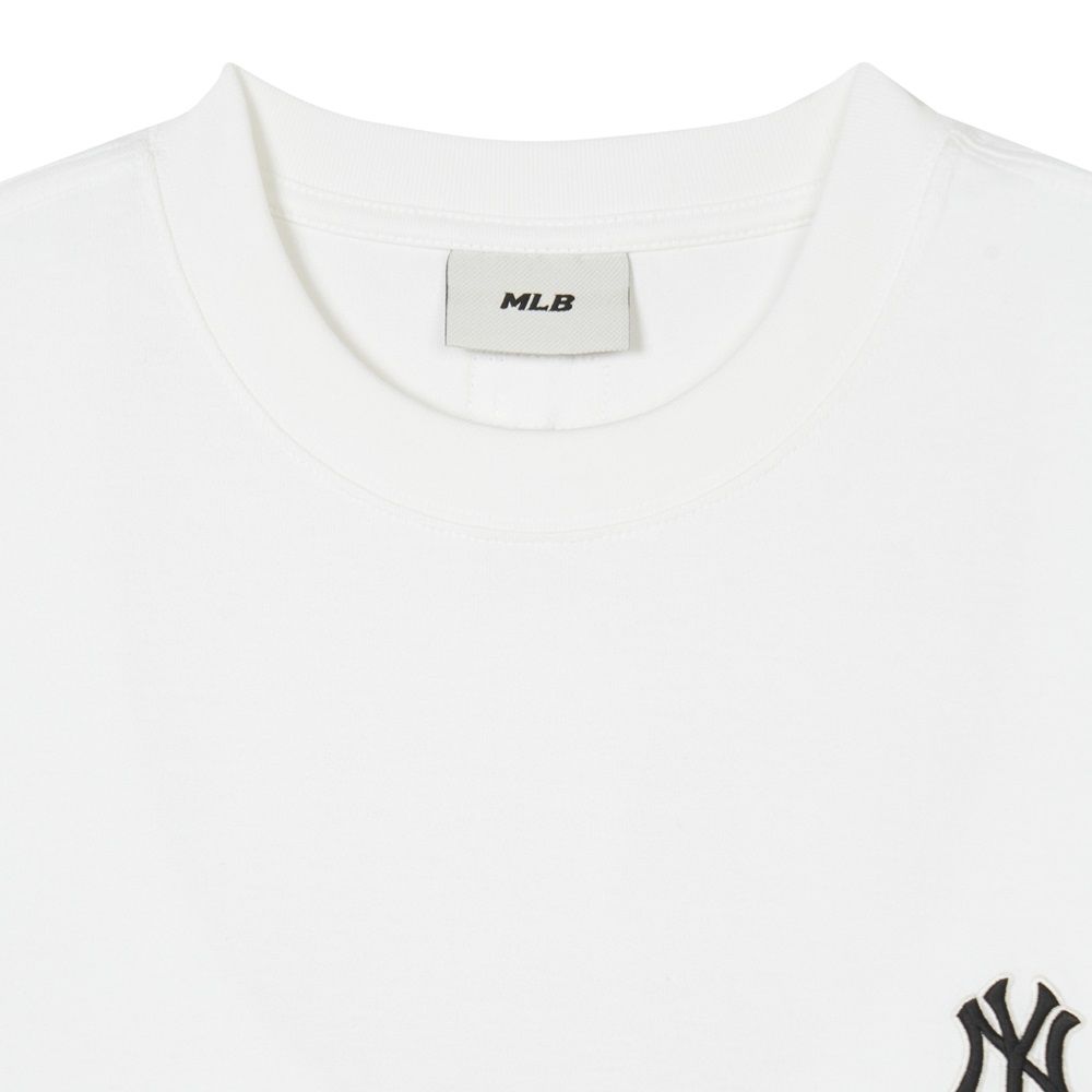 Áo Thun MLB Chính Hãng - Thiết Kế Basic Heavyweight Short Sleeve - Logo NY - Màu Trắng