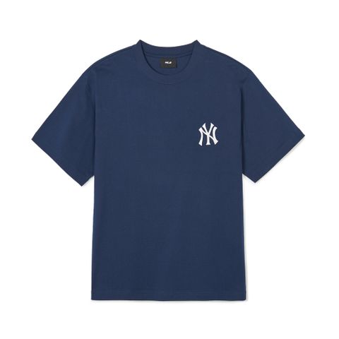 Áo Thun MLB Korea Denim Like Monogram Big Lux Overfit Short Sleeve T-Shirt New York Yankees Navy 3ATSM0643-50NYS