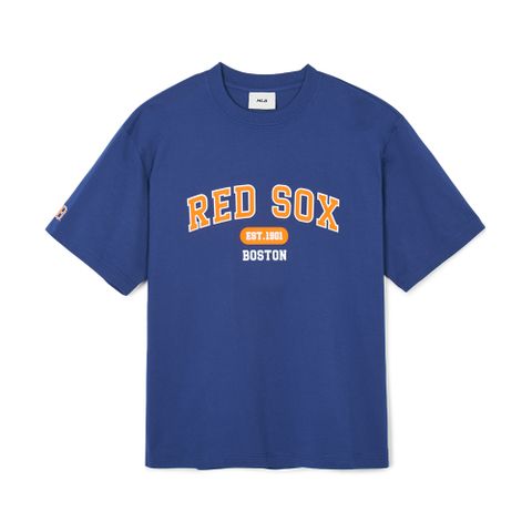 Áo Thun MLB Korea Varsity Overfit Short Sleeve T-Shirt Boston Red Sox Blue 3ATSV0243-43RBS