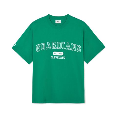 Áo Thun MLB Korea Varsity Overfit Short Sleeve T-Shirt Cleveland Guardians Green 3ATSV0243-45GNP